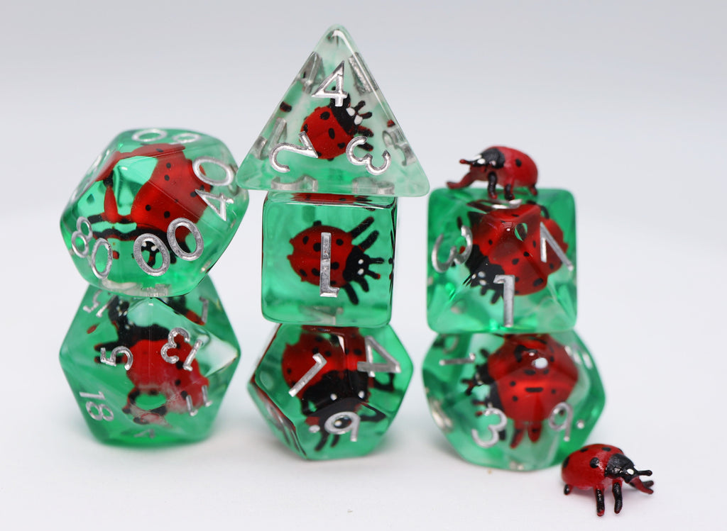 Lucky Ladybird RPG Dice Set Plastic Dice Foam Brain Games