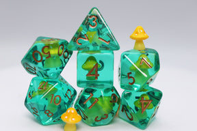 Yellow Mushroom RPG Dice Set Plastic Dice Foam Brain Games