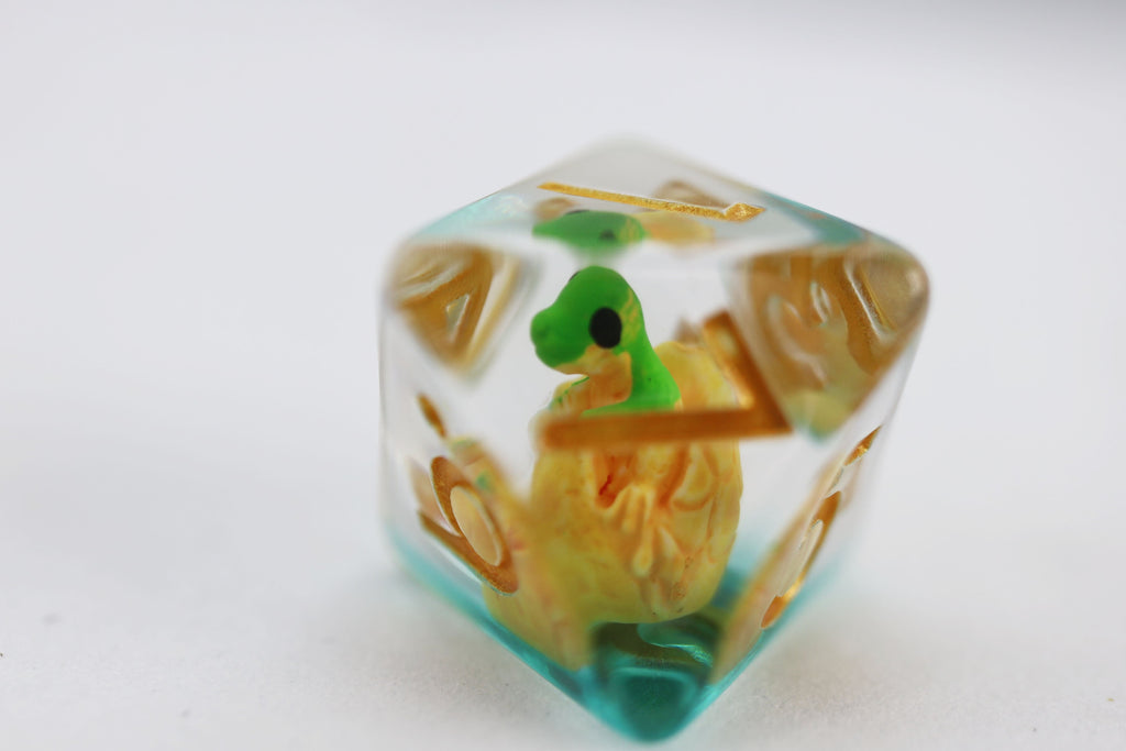 Green Dragon Hatchlings RPG Dice Set Plastic Dice Foam Brain Games