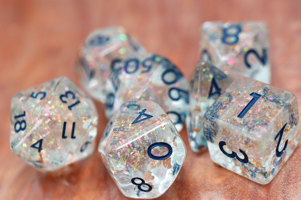 Frozen In Time RPG Dice Set Plastic Dice Foam Brain Games