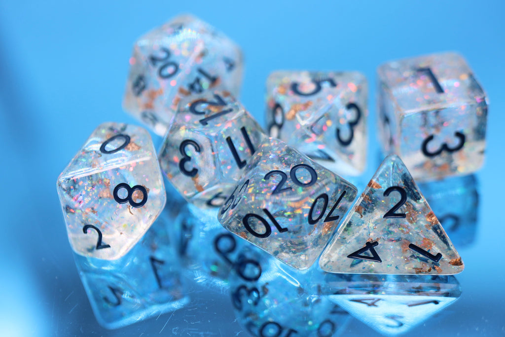 Frozen In Time RPG Dice Set Plastic Dice Foam Brain Games