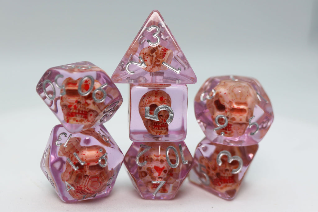 Bloody Skull RPG Dice Set Plastic Dice Foam Brain Games