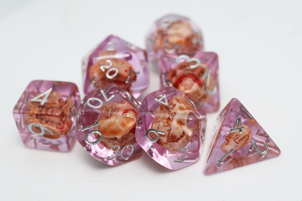 Bloody Skull RPG Dice Set Plastic Dice Foam Brain Games