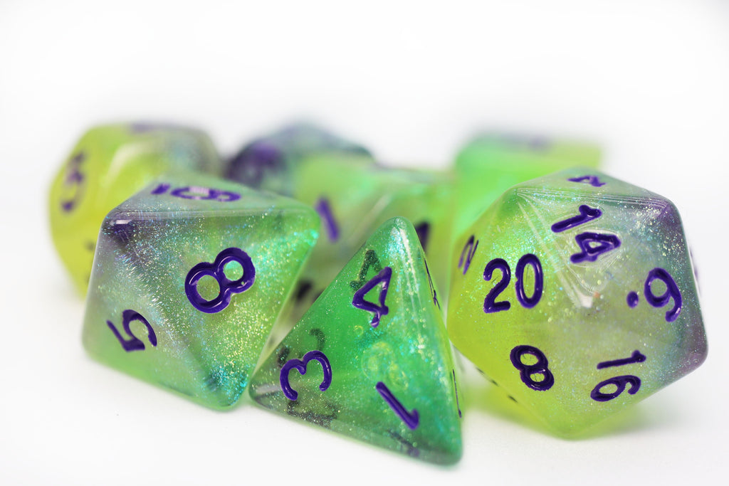 Luminescent Jellyfish RPG Dice Set Plastic Dice Foam Brain Games