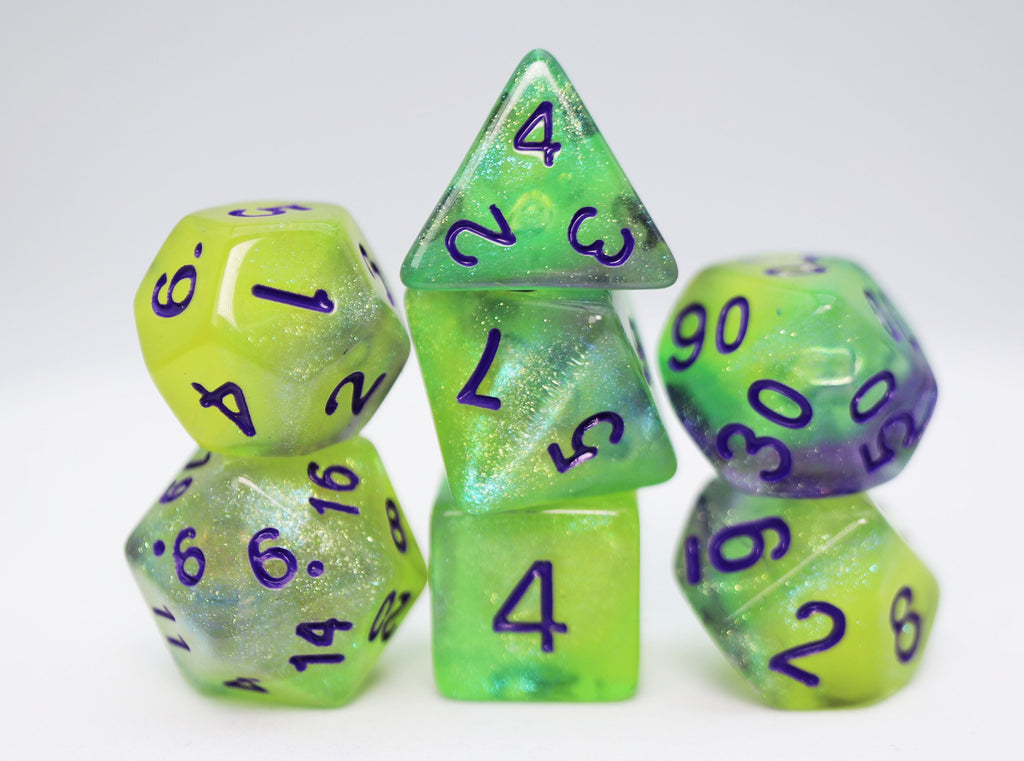 Luminescent Jellyfish RPG Dice Set Plastic Dice Foam Brain Games