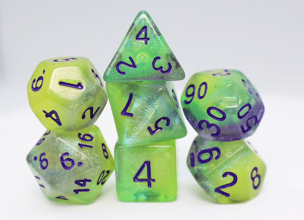 Luminescent Jellyfish RPG Dice Set Plastic Dice Foam Brain Games