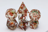 Sharp Edge Resin RPG Dice Set - Beautiful Blossom Plastic Dice Foam Brain Games