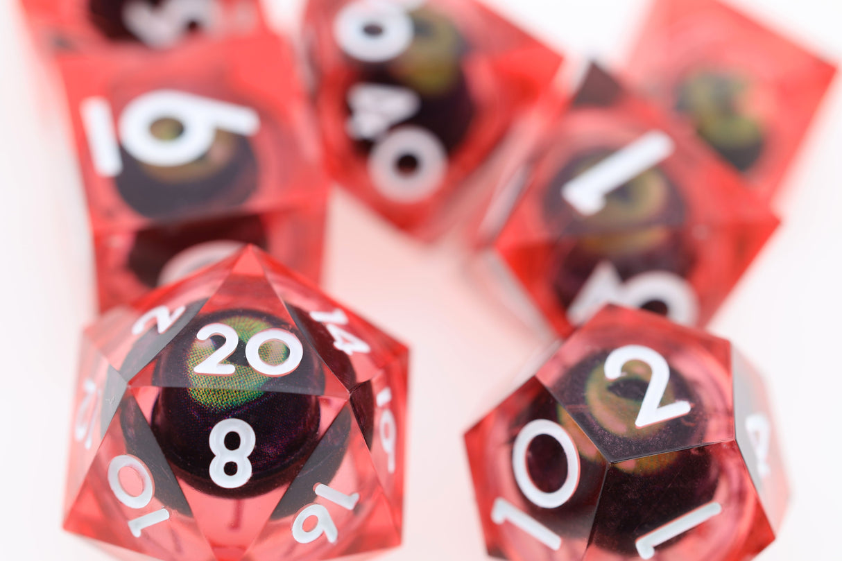 Sharp Edge Moving Eye RPG Dice Set - Cerberus' Watch Plastic Dice Foam Brain Games