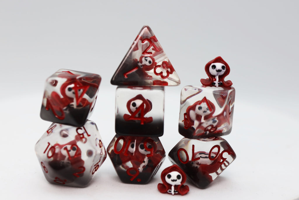 Red Reaper RPG Dice Set Plastic Dice Foam Brain Games