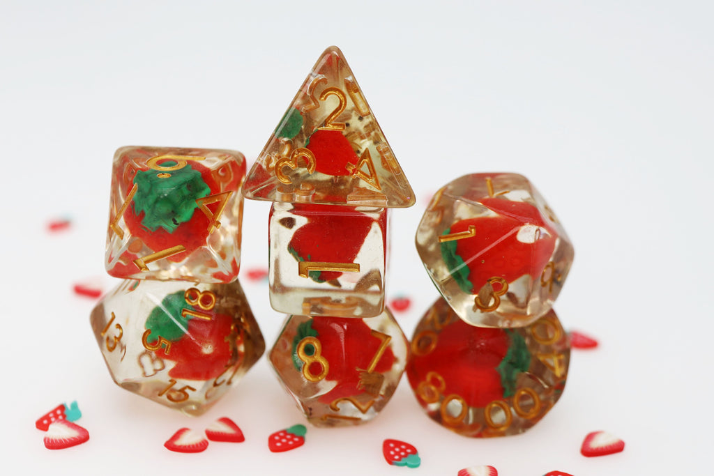 Wild Strawberries RPG Dice Set Plastic Dice Foam Brain Games