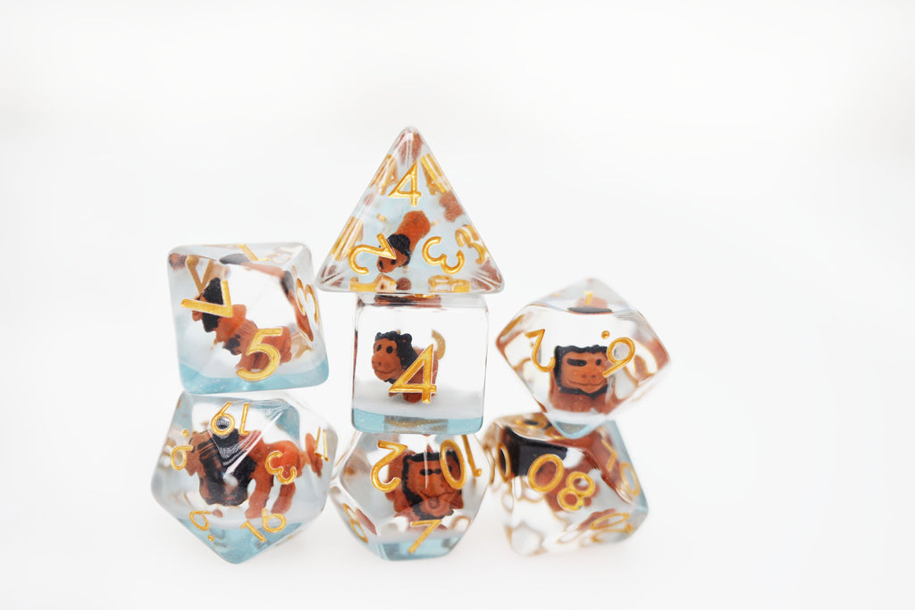 Ferocious Feline RPG Dice Set Plastic Dice Foam Brain Games