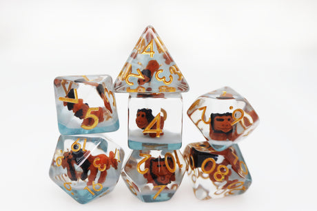 Ferocious Feline RPG Dice Set Plastic Dice Foam Brain Games