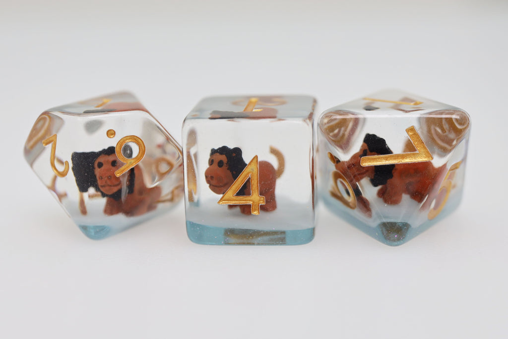 Ferocious Feline RPG Dice Set Plastic Dice Foam Brain Games