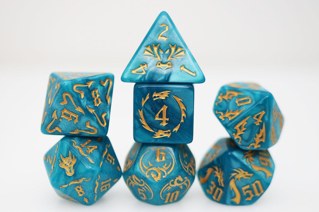 Drake's Flight: Cobalt RPG Dice Set Plastic Dice Foam Brain Games