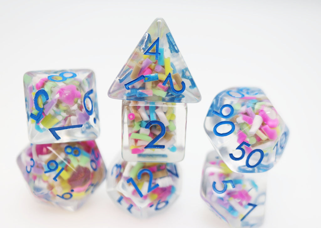 Ice Cream Sprinkles RPG Dice Set Plastic Dice Foam Brain Games