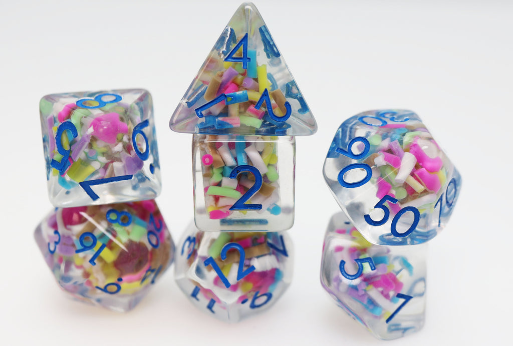 Ice Cream Sprinkles RPG Dice Set Plastic Dice Foam Brain Games