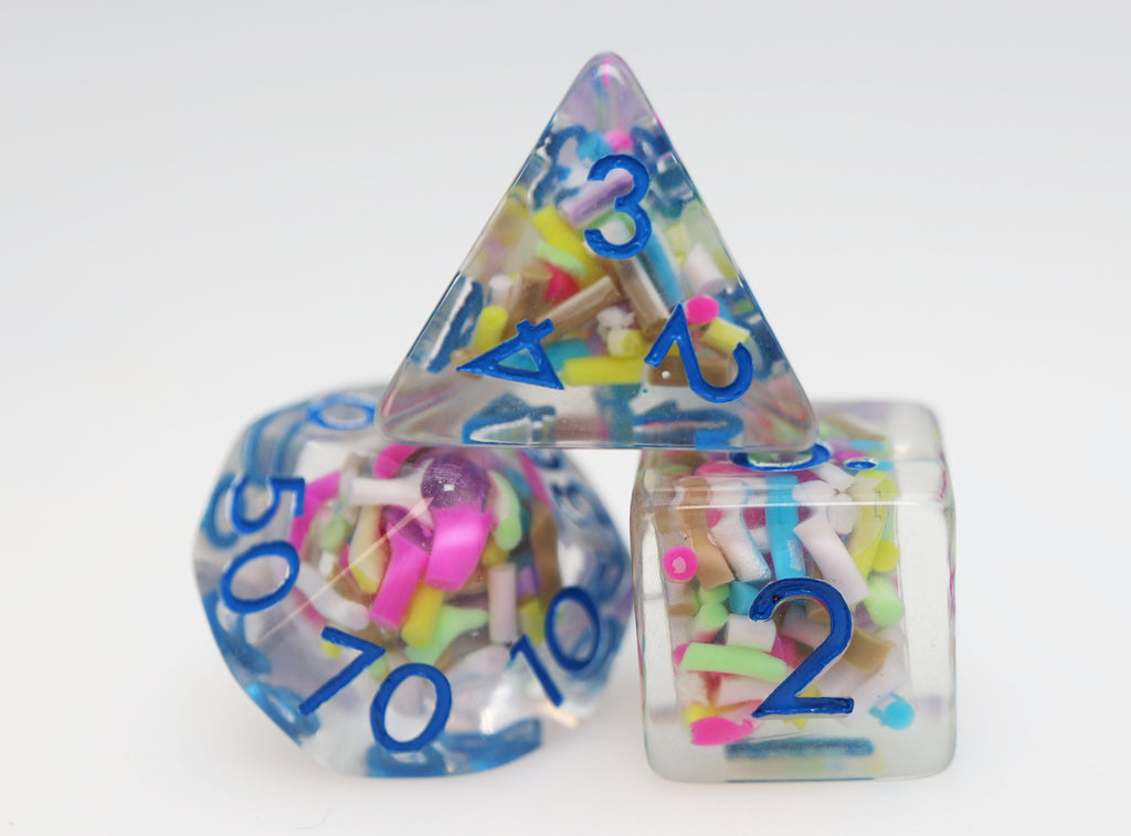 Ice Cream Sprinkles RPG Dice Set Plastic Dice Foam Brain Games