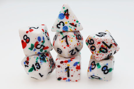 Paint Splatter RPG Dice Set Plastic Dice Foam Brain Games