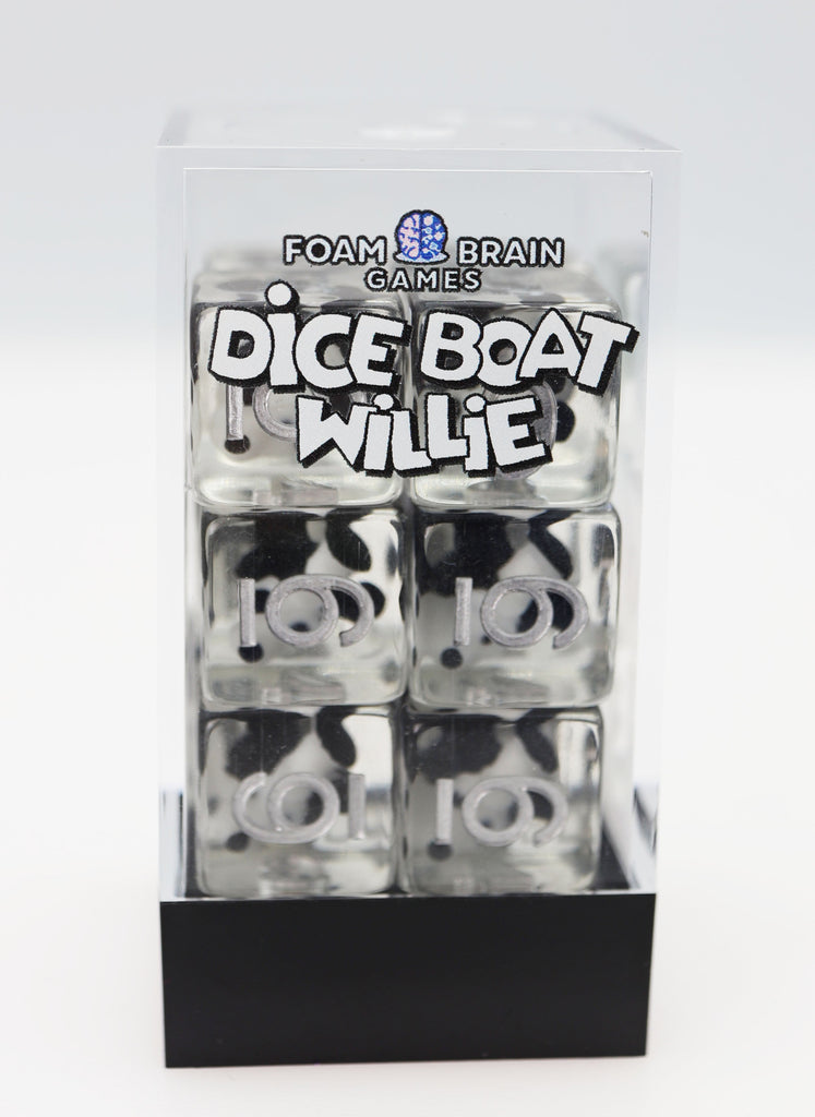 12 piece D6's - Dice Boat Willie Mickey Plastic Dice Foam Brain Games