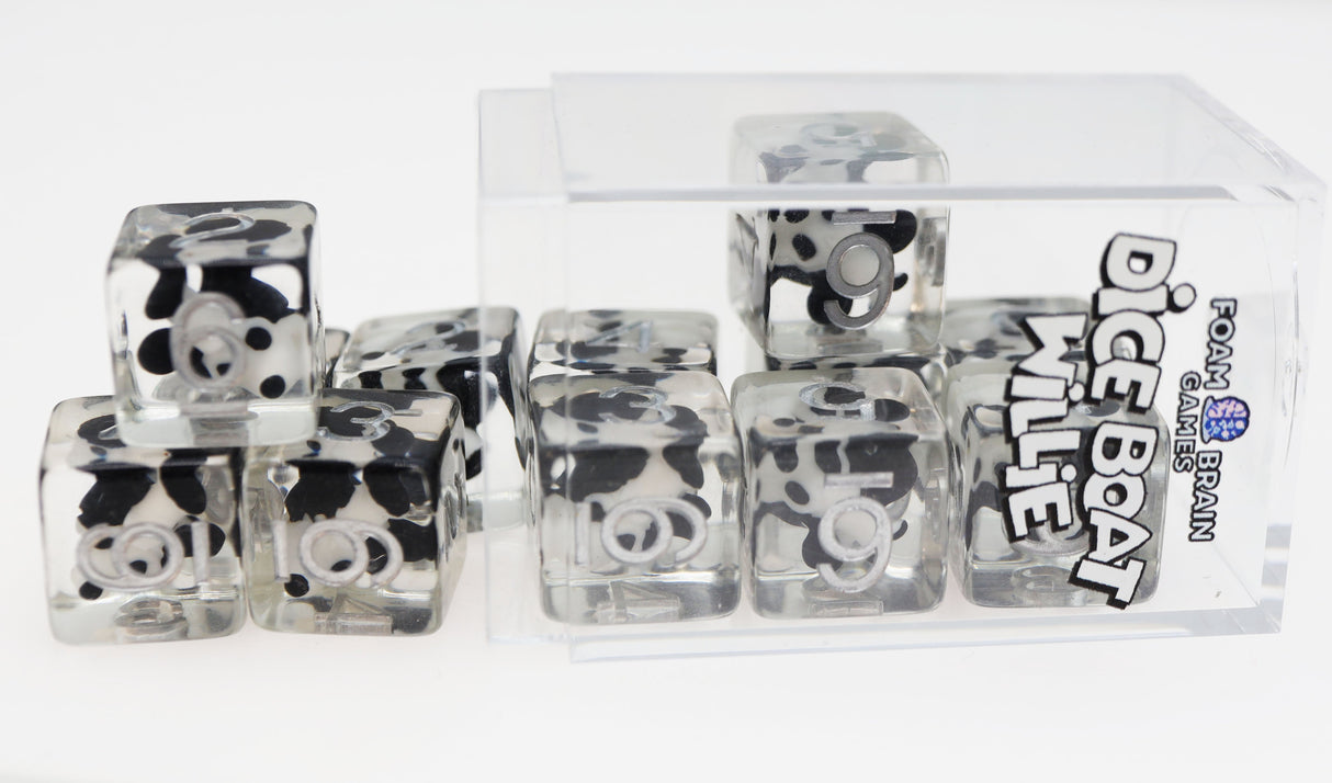 12 piece D6s - Dice Boat Willie Mickey Plastic Dice Foam Brain Games