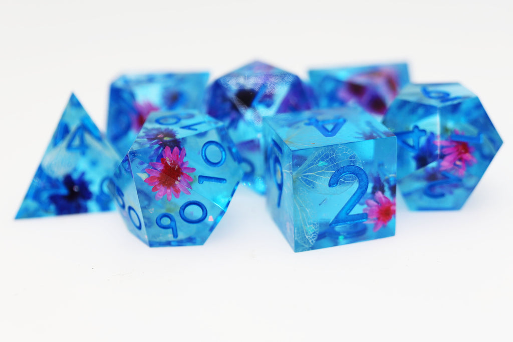 Sharp Edge RPG Dice Set - Spring Showers Plastic Dice Foam Brain Games