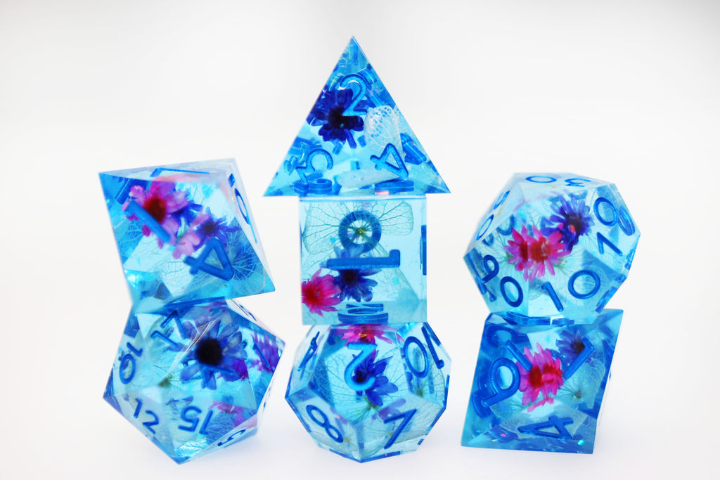 Sharp Edge RPG Dice Set - Spring Showers Plastic Dice Foam Brain Games