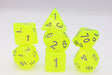 Radioactive Lemonade RPG Dice Set Plastic Dice Foam Brain Games