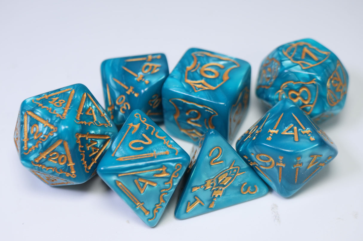 Queen's Armory: Aquatic - 25mm RPG Dice Set Plastic Dice Foam Brain Games