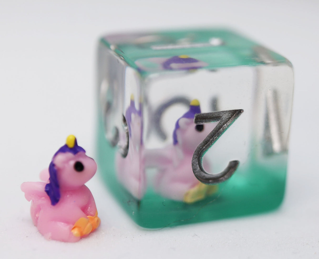 Enchanting Unicorn RPG Dice Set Plastic Dice Foam Brain Games