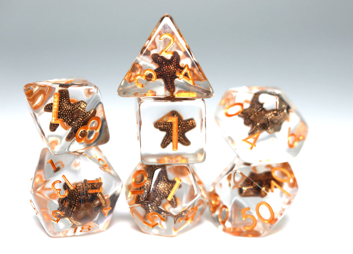 Solid SeaStar RPG Dice Set Plastic Dice Foam Brain Games
