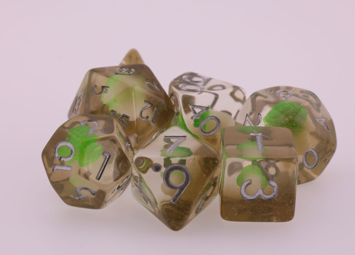 Crunchy Cabbage RPG Dice Set Plastic Dice Foam Brain Games