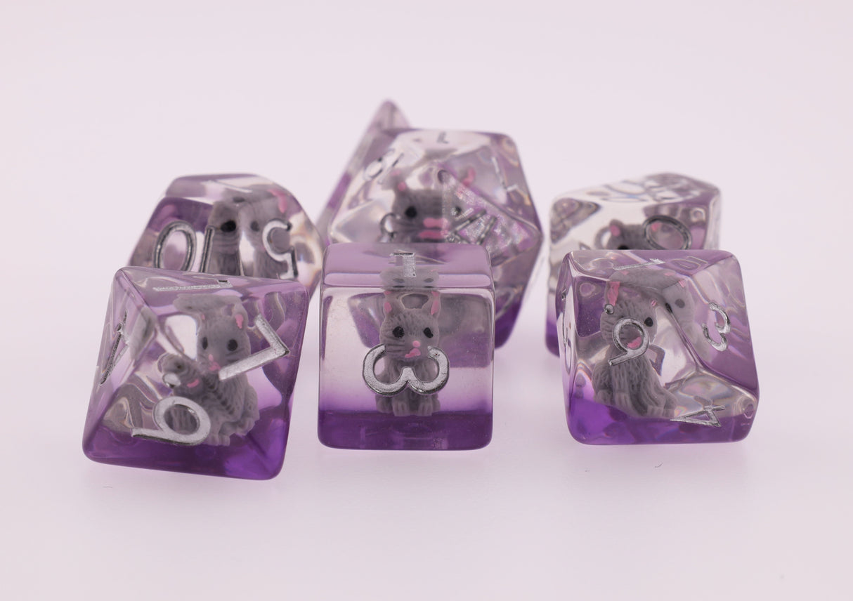 Cozy Cat RPG Dice Set Plastic Dice Foam Brain Games