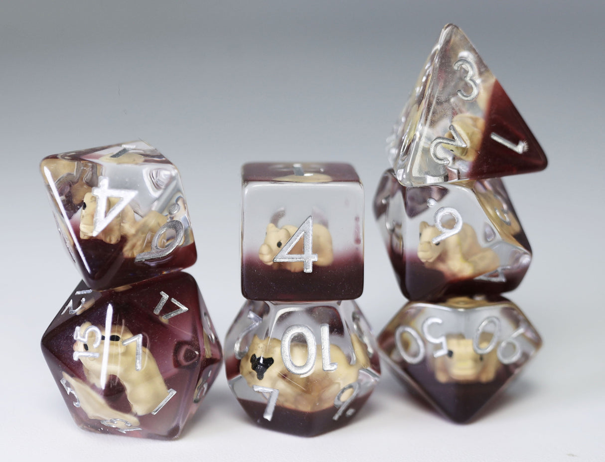Running Rhino RPG Dice Set Plastic Dice Foam Brain Games
