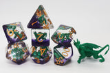 Young Green Dragon RPG Dice Set Plastic Dice Foam Brain Games