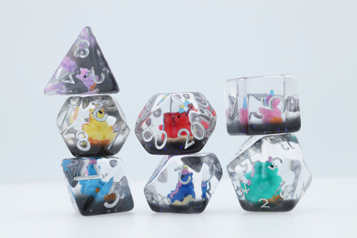 Unicorn Party RPG Dice Set Plastic Dice Foam Brain Games