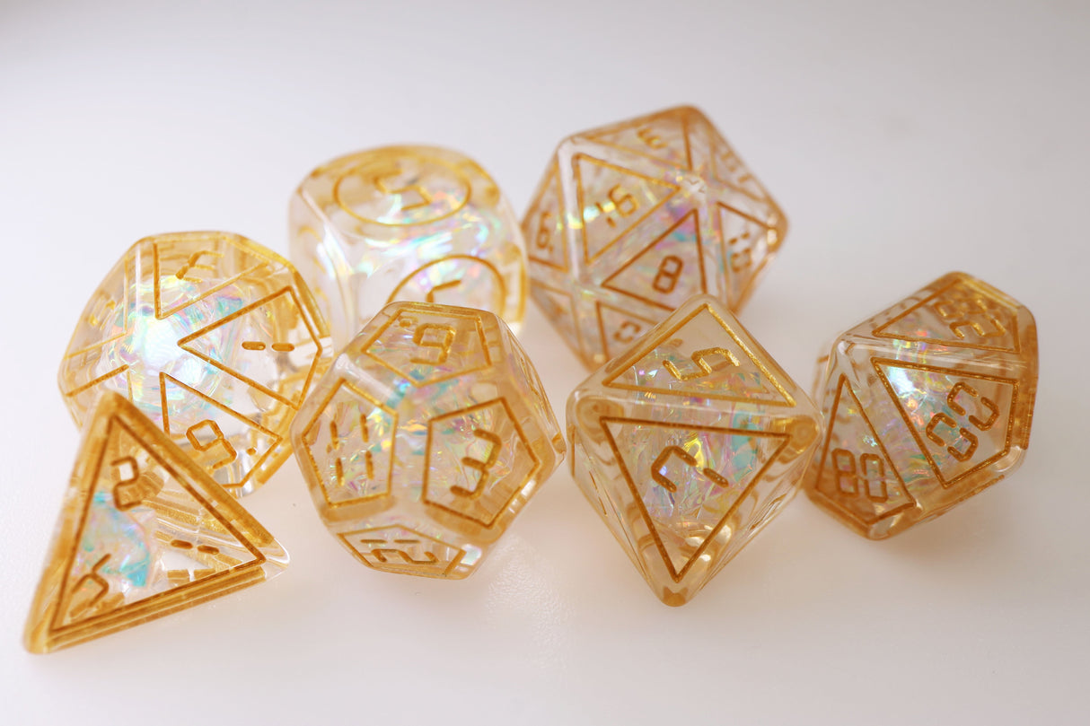 Cybernated Glass RPG Dice Set Plastic Dice Foam Brain Games