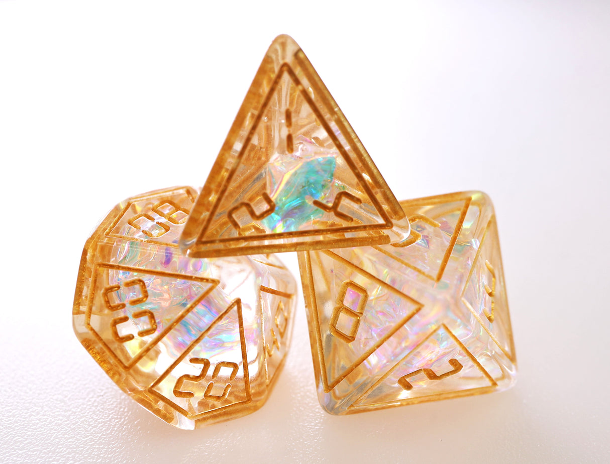 Cybernated Glass RPG Dice Set Plastic Dice Foam Brain Games