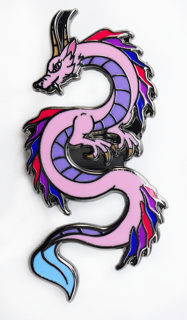 Pride Dragon: Bisexual Enamel Pin Foam Brain Games