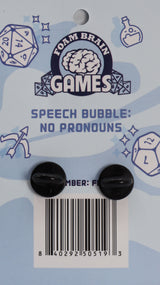 Speech Bubble Pin: No Pronouns! Enamel Pin cardboard clothing