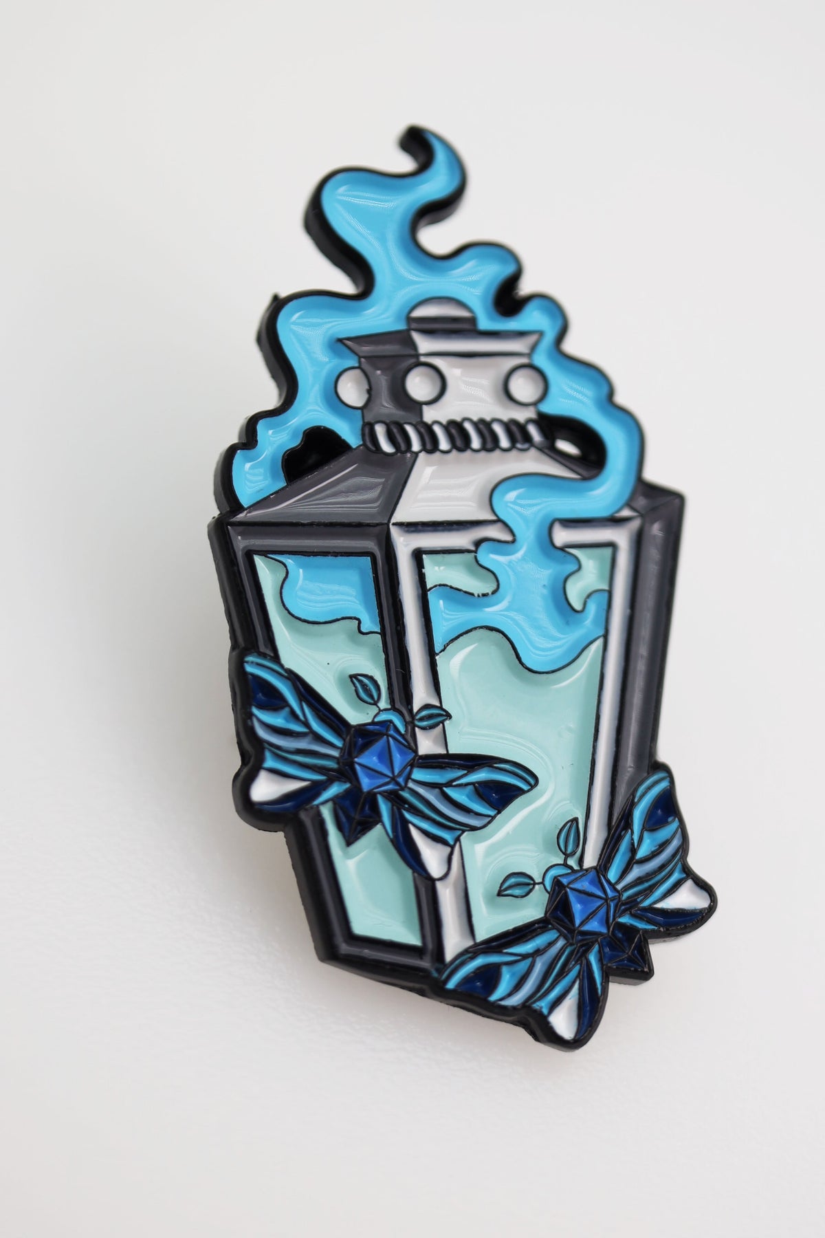 Lantern Pin Moonlit Lantern Enamel Pin - Blue – Foam Brain Wholesale