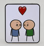 Cyanide & Happiness Pin Series 1: Heart Enamel Pin Foam Brain Games