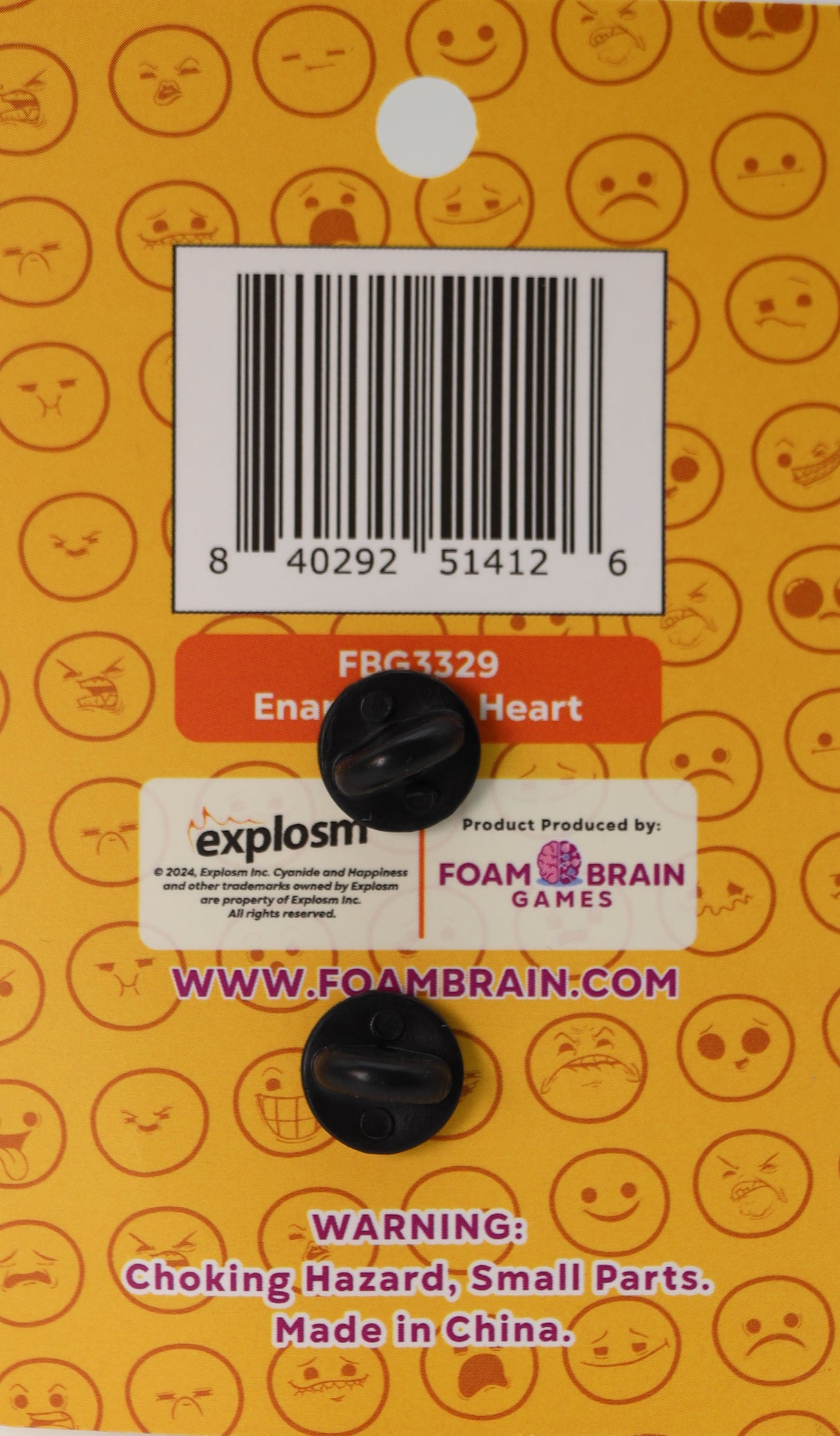 Cyanide & Happiness Pin Series 1: Heart Enamel Pin Foam Brain Games