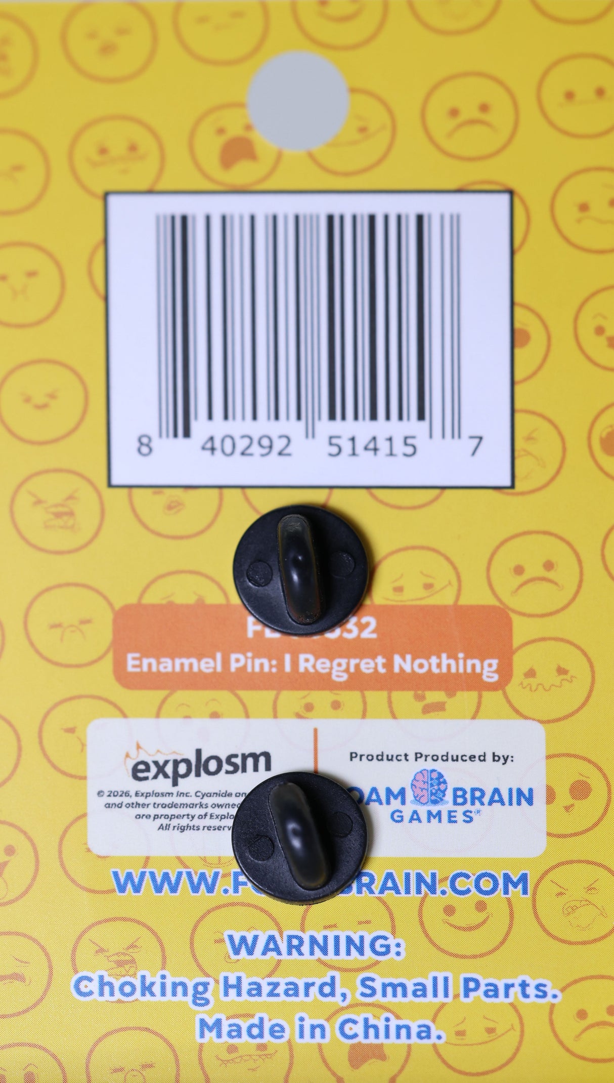 Cyanide & Happiness Pin Series 1: I Regret Nothing Enamel Pin Foam Brain Games