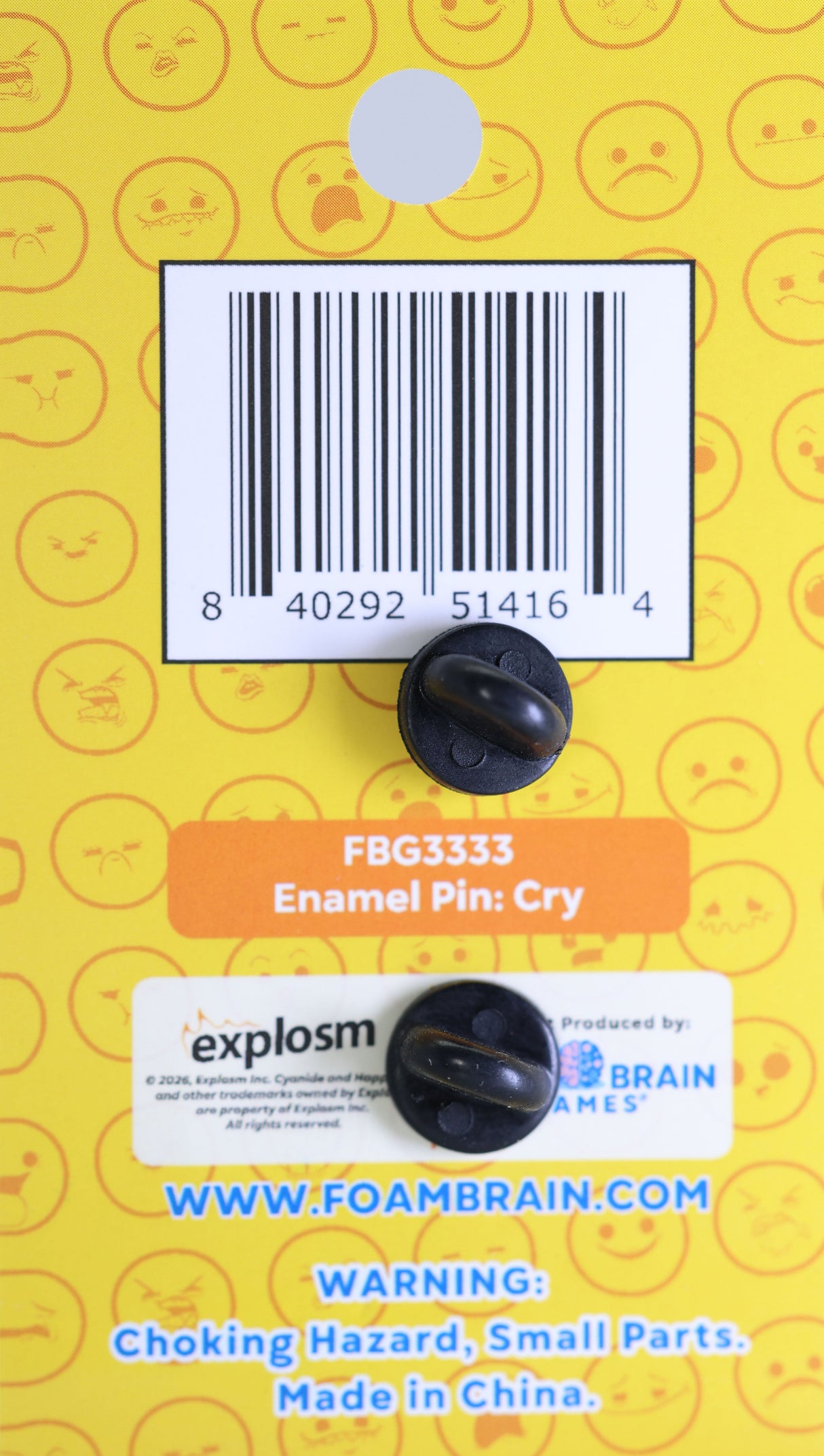 Cyanide & Happiness Pin Series 1: Cry Enamel Pin Foam Brain Games