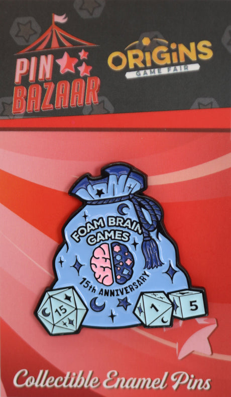 Pin Bazaar: Foam Brain Games 15th Anniversary Pin (Origins 2024) Enamel Pin Foam Brain Games