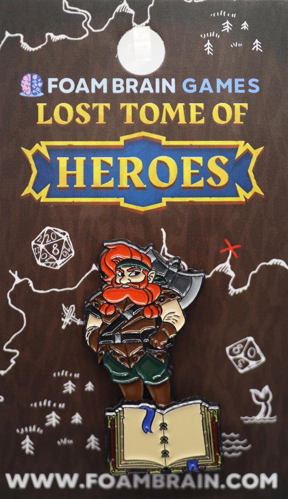 Lost Tome of Heroes: Dwarf Fighter Enamel Pin Foam Brain Games