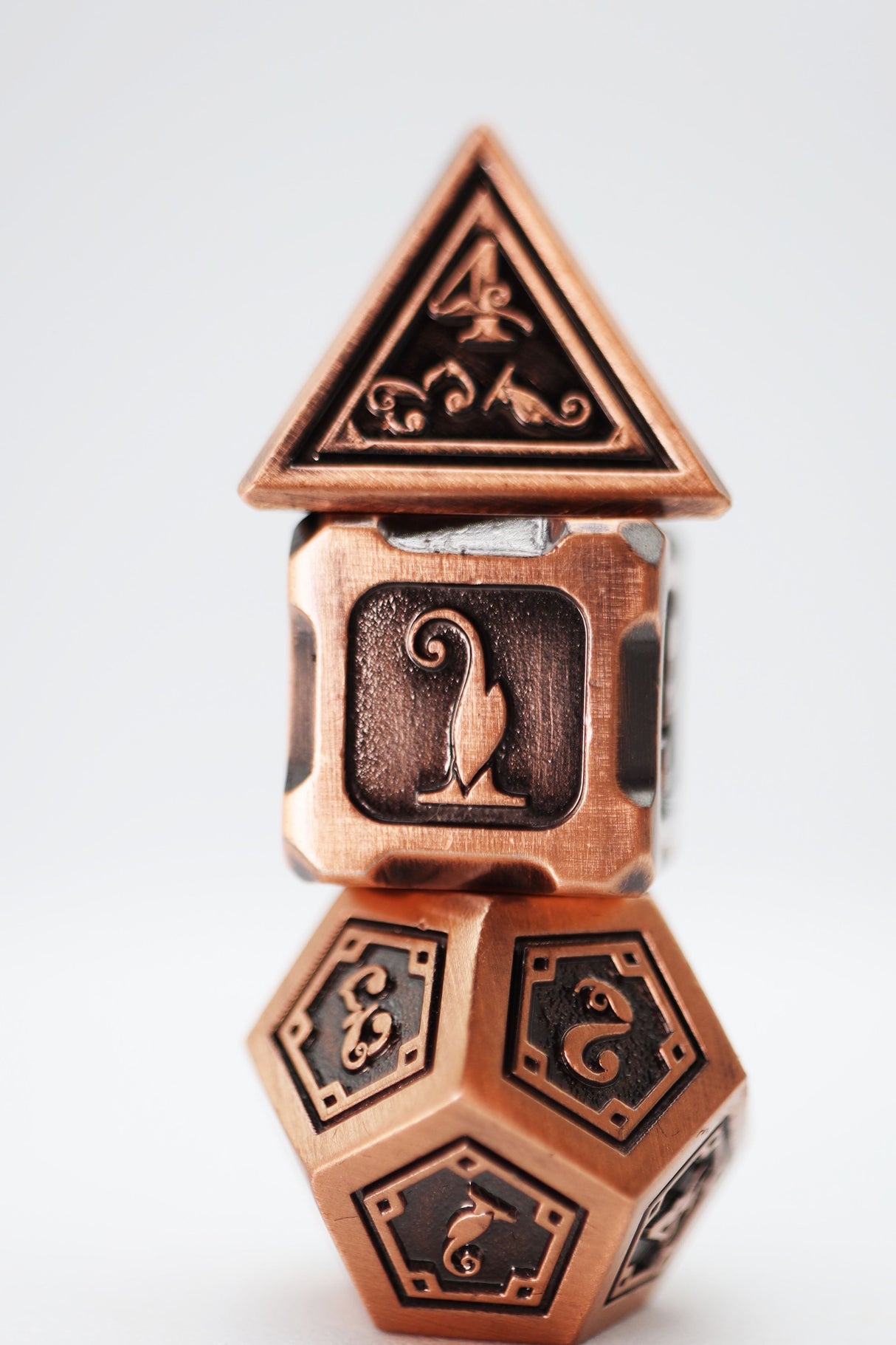 Alchemist Metals: Copper - Metal RPG Dice Set Metal Dice Foam Brain Games