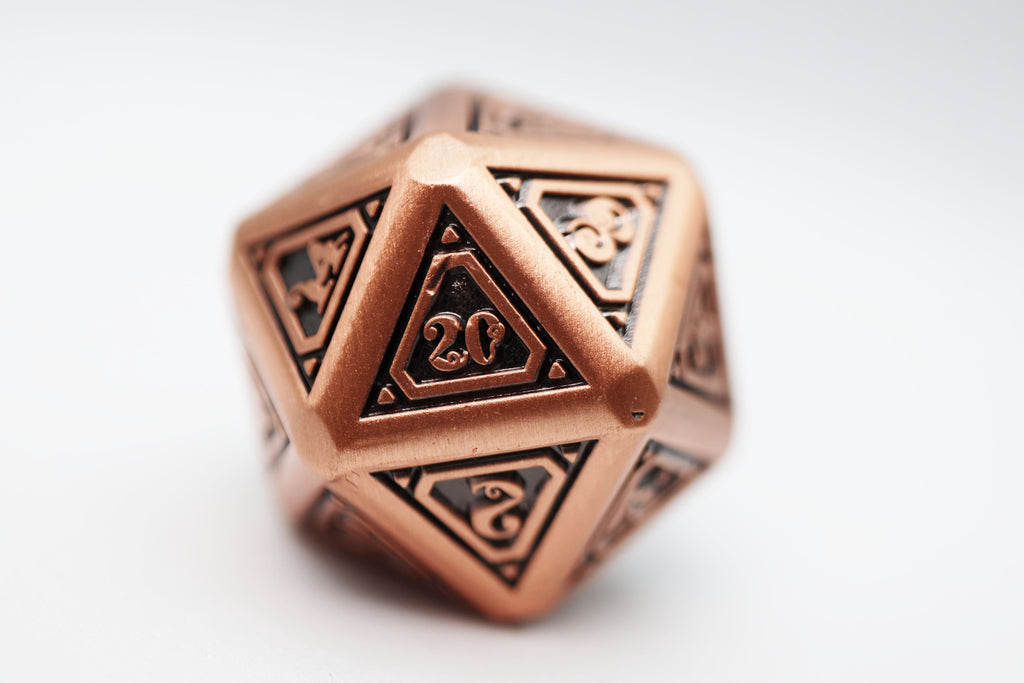 Alchemist Metals: Copper - Metal RPG Dice Set Metal Dice Foam Brain Games