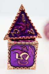 Chained Dragon: Royal with Copper - Metal RPG Dice Set Metal Dice Foam Brain Games