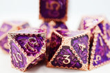 Chained Dragon: Royal with Copper - Metal RPG Dice Set Metal Dice Foam Brain Games